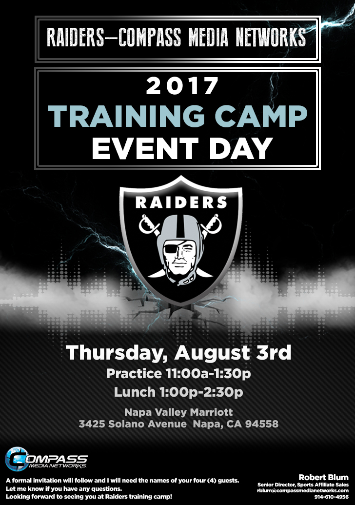Raiders Training Camp Custom Email